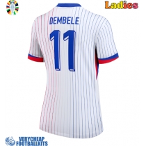 France Ousmane Dembele #11 Replica Away Shirt Ladies Euro 2024 Short Sleeve